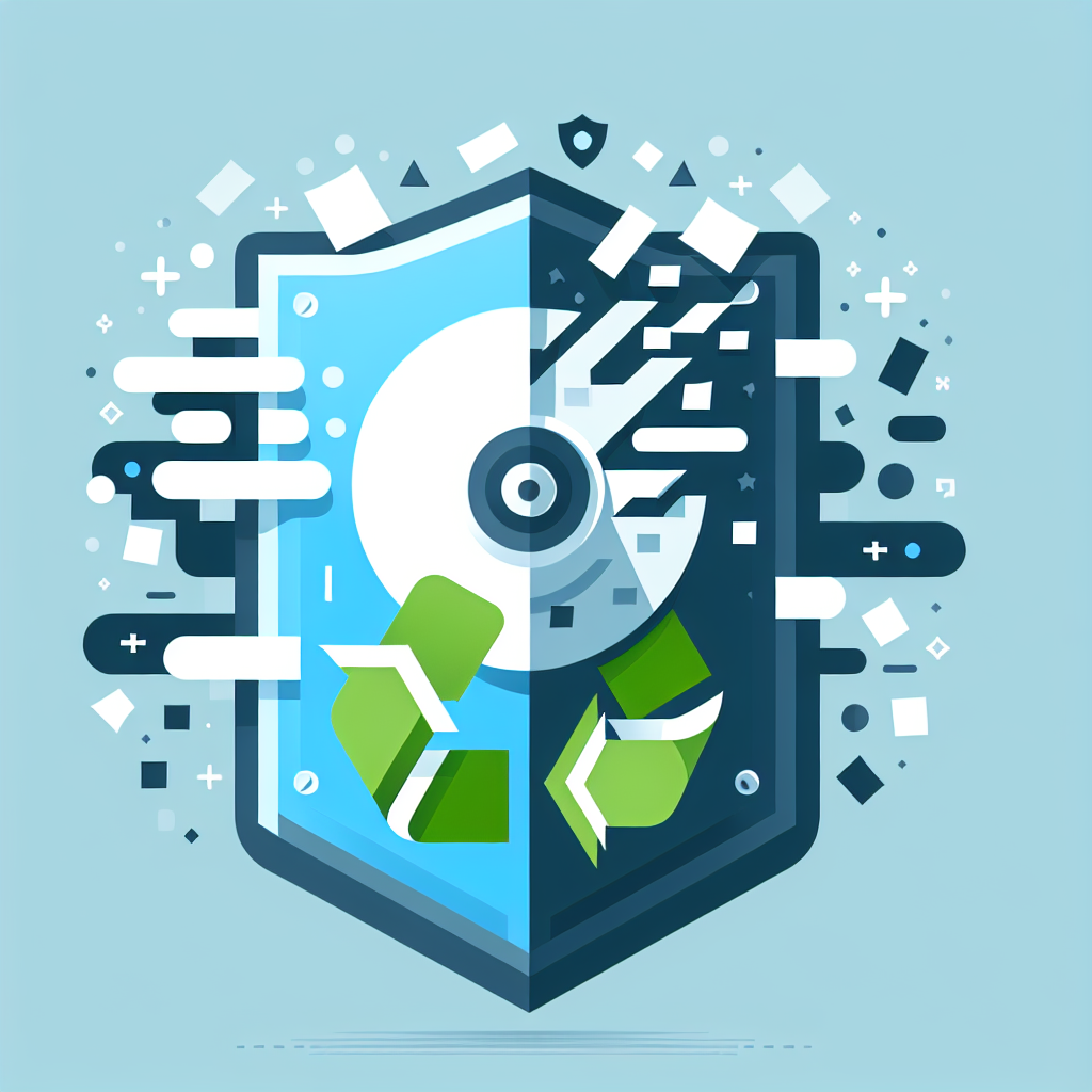 Professional hard drive destruction service with security shield icon representing data protection