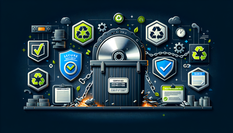 Hard Drive Destruction: Complete UK Business Guide 2025 8 Professional infographic showing secure hard drive destruction with GDPR compliance and certification elements
