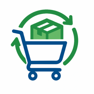 Online retailers e-commerce recycling infographic