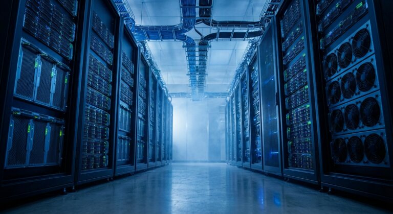 Why the AI Infrastructure Boom Is Forcing UK Businesses to Rethink IT Disposal 3 Rows of AI servers and GPU hardware in a UK data centre awaiting secure disposal