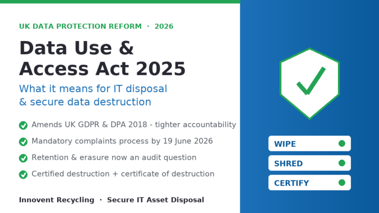 Data Use and Access Act 2025: What It Means for Secure IT Disposal 10 Data Use and Access Act IT disposal compliance guide for UK businesses