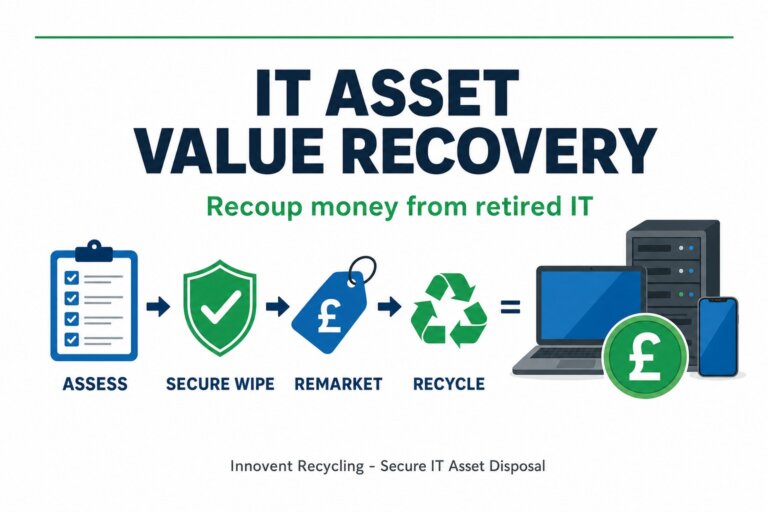 IT Asset Value Recovery: How UK Businesses Recoup Money From Retired IT (2026 Guide) 8 IT asset value recovery guide for UK businesses - assess, secure wipe, remarket, recycle