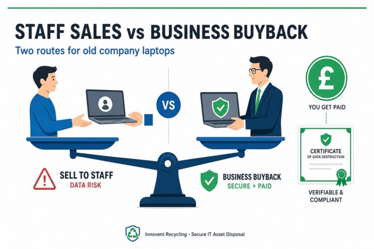 Selling Old Company Laptops to Staff vs Business Buyback 4 staff laptop sales vs buyback infographic 1